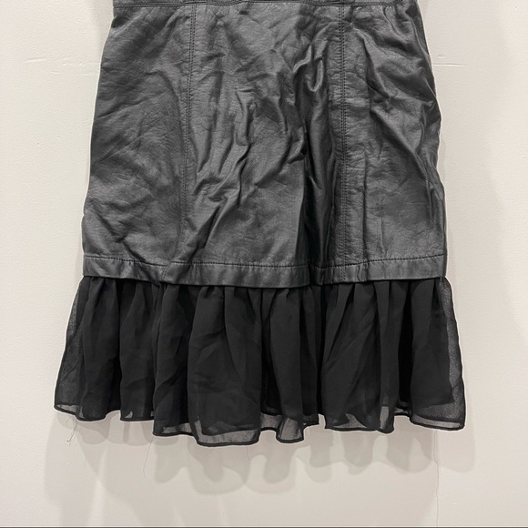 Tripp NYC Faux Leather Tulle Mini Dress Black Medium - Picture 4 of 9